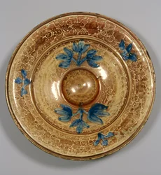 Verzierte Schale mit blauen Blumen, maurisch