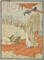 Ono no Komachi im Seki-Tempel, aus der Serie Die sieben modischen Komachi (Furyu nana Komachi), ca. 1771