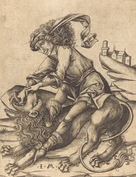 Samson und der Löwe, ca. 1475