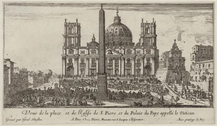 Ansicht des Platzes und der Kirche von St. Peter und des Papstpalastes, genannt der Vatikan