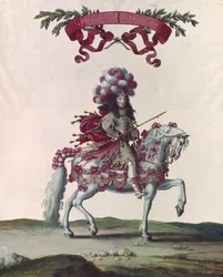 Philippe I (1640-1701), Herzog von Orleans als König von Persien, Teil des Karussells, das von Ludwig XIV (1638-1715) vor den Tuilerien am 5. Juni 1662 gegeben wurde