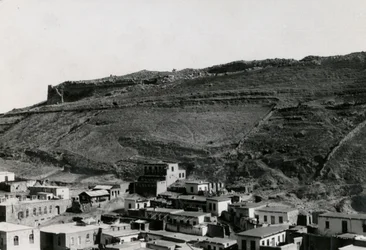 Ansicht der hellenistischen Mauern in der nordöstlichen Ecke der Akropolis, Amman, Jordanien
