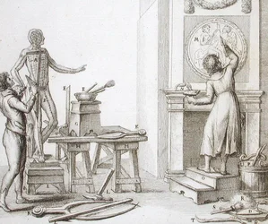Das Atelier eines Bildhauers, um 1800