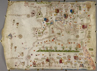 Add. 31318 B Karte von Europa, Kleinasien und Afrika, bis zum Kap Rosso, Pergament