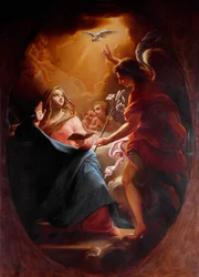 Verkündigung Anonymes Gemälde des 17. Jahrhunderts Rom, Chiesa del Sacro Cuore