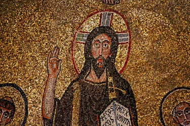 Apsis Detail mit Christus (Mosaik)
