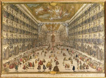Ball zu Ehren der Geburt des Erzherzogs Pietro Leopoldo von Österreich, im Herzoglichen Theater von Mailand am 28. Mai 1747