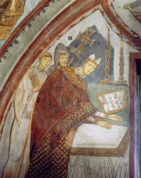 Kardinal Ugolino di Ostia (später Papst Gregor IX.), weiht die Kapelle, St. Gregors Kapelle, ca. 1224