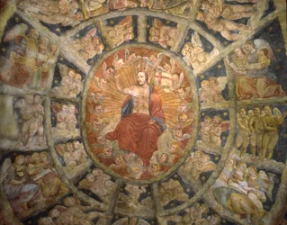 Decke des Heiligtums von Philippa Mareri, Borgo San Pietro, Italien