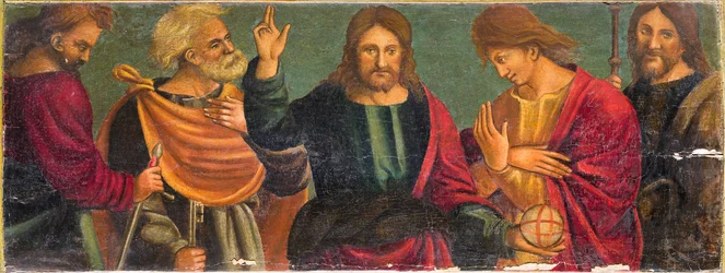Christus mit vier Aposteln