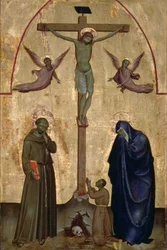 Kreuzigung mit St. Franziskus von Assisi und einem Stifter