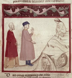Dante und Virgil (70-19 v. Chr.) treffen die in den Felsen gefangenen Seelen, aus Die Göttliche Komödie von Dante Alighieri (1265-1321)