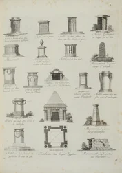 Entwürfe für Gartenschmuck, aus Ein Kompendium von Zeichnungen, von J.G. Grohmann, veröffentlicht 1805