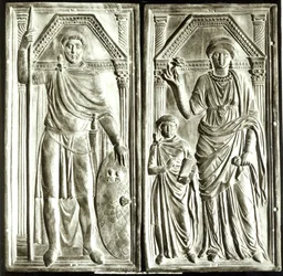 Diptychon darstellend Stilicho (ca. 365-408), Serena und Eucharius