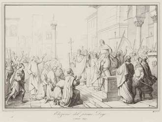 Wahl des ersten Dogen, 697 (Gravur)