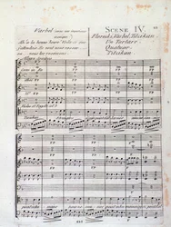 Erste Seite der Partitur von Lodoiska (Szene 4), Oper von Luigi Cherubini