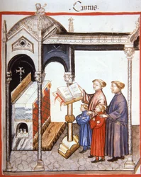 Singen, Illustration aus Tacuinum Sanitatis Codex Vindobonensis