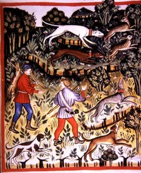 Fol.72r Hasenjagd, Illustration aus 