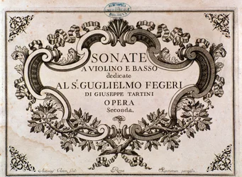 Frontispiz der Partitur für Sonaten von Giuseppe Tartini