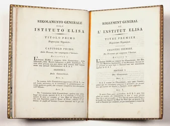 Allgemeine Vorschriften des Instituto Elisa in Lucca, gegeben in Lucca, 14. Juli 1811 (Druck)