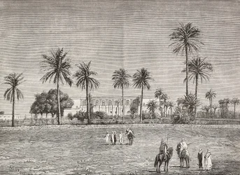 Gouverneurspalast, in dem General Gordon residierte, Khartum, Sudan, Gravur von Cairoli aus L