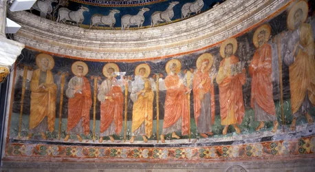 Jesus und Maria unter den zwölf Aposteln