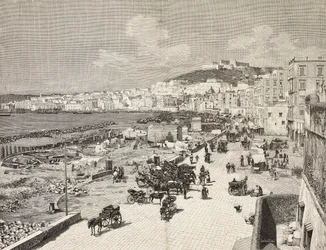 La Marinella, Neapel, Italien, Gravur von Sabattini nach Zeichnung von A. Della Valle, aus L