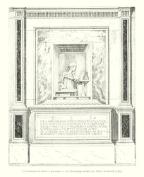 Das Grab von Dante in Ravenna, der Sarkophag von Pietro Lombardi