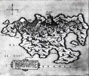 Karte der Insel Zante, eine venezianische Festung gegen die Türken