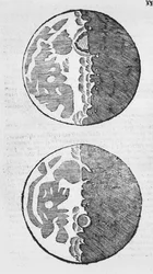 Mondkarten, Illustration aus Sidereus Nuncius von Galileo Galilei, 1610