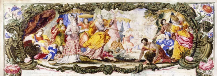 Moses, Aaron und die Kinder Israels in der Wüste sammeln Manna, ca. 1600-1630