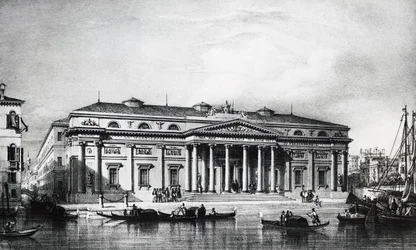 Projekt für die Akademie der Schönen Künste von Venedig, Gravur, Italien 19. Jahrhundert