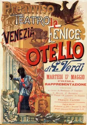 Otello: Plakat für die Uraufführung von Verdis Oper Otello im Teatro Fenice in Venedig