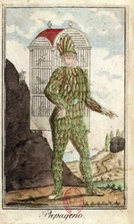Papageno der Vogelfänger, aus Die Zauberflöte von Wolfgang Amadeus Mozart (1756-91)