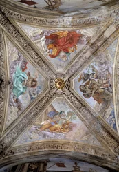 Patriarchen Adam, Abraham, Jakob und Noah. 14. Jahrhundert, Fresko