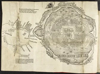 Plan von Mexiko, in Hernando Cortés, La preclara narratione di Ferdinando Cortese della Nuova Hispagna, Venedig