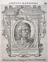 Porträt von Andrea Mantegna (ca. 1430-1506) aus Vasaris Leben der Künstler, erstmals veröffentlicht 1550