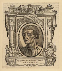 Porträt von Pietro Cavallini, italienischer Maler und Mosaikdesigner des späten Mittelalters