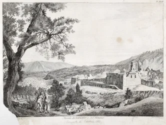 Ruinen von Soriano Calabro und der Tempel, Kalabrien, 1783