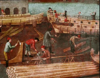 Werft im Arsenal von Venedig (Detail)