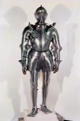 Rüstung, die dem Chevalier Bayard gehört haben soll, um 1510