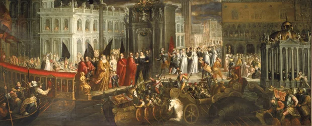 Die Ankunft von Morosina Morosini Grimani im Palazzo Ducale, Venedig