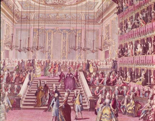 Der Ball im Teatro San Benoit in Venedig am 22. Januar 1782, spätes 18. Jahrhundert