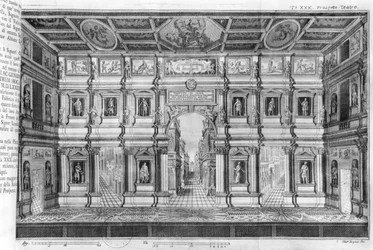 Das Olympische Theater in Vicenza, entworfen von Andrea Palladio (1508-80)