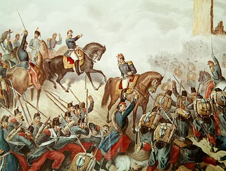 Die Piemontesen und die Franzosen in der Schlacht von San Martino 1859