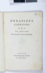 Titelseite von Bonaparte Liberatore von Niccolo Ugo Foscolo, Originalausgabe, 1797
