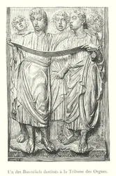 Eines der Basreliefs für die Orgeltribüne (Stich)