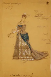 Kostümentwurf für das Ballett Dornröschen von P. Tschaikowsky, 1887
