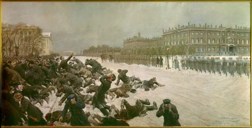 Beginn der Russischen Revolution von 1905: Schüsse auf dem Palastplatz am 22. Januar