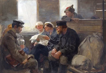 Gruppe von Bolschewiki in einem Zug von Vladimirov, Ivan Alexeyevich (1869-1947)